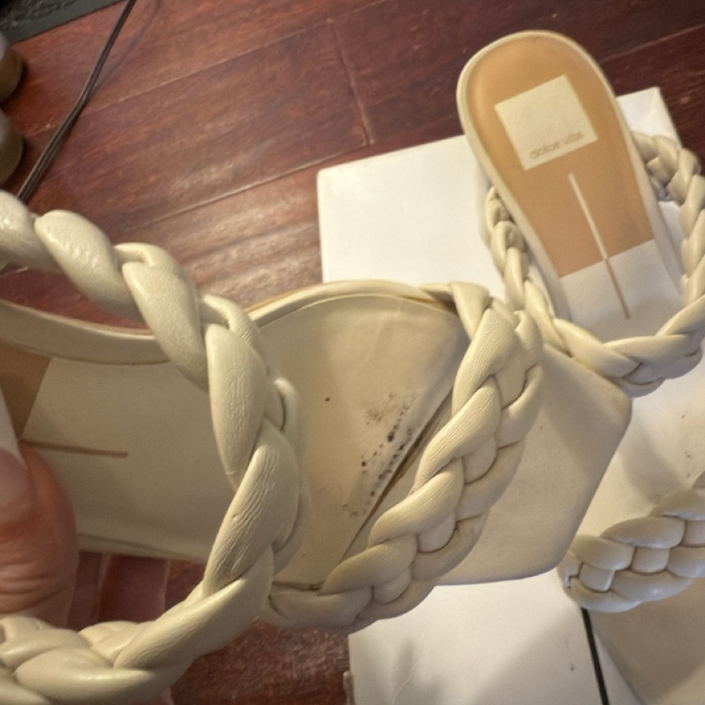 Dolce Vita Cream Braided Heels - Picture 3 of 5